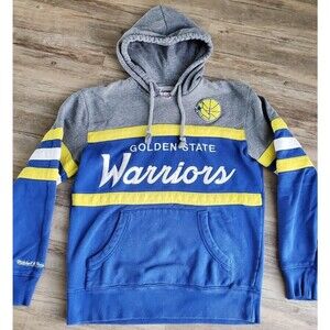 Golden State Warriors Mitchell & Ness Hoodie Sz M Hardwood Classics Head Coach